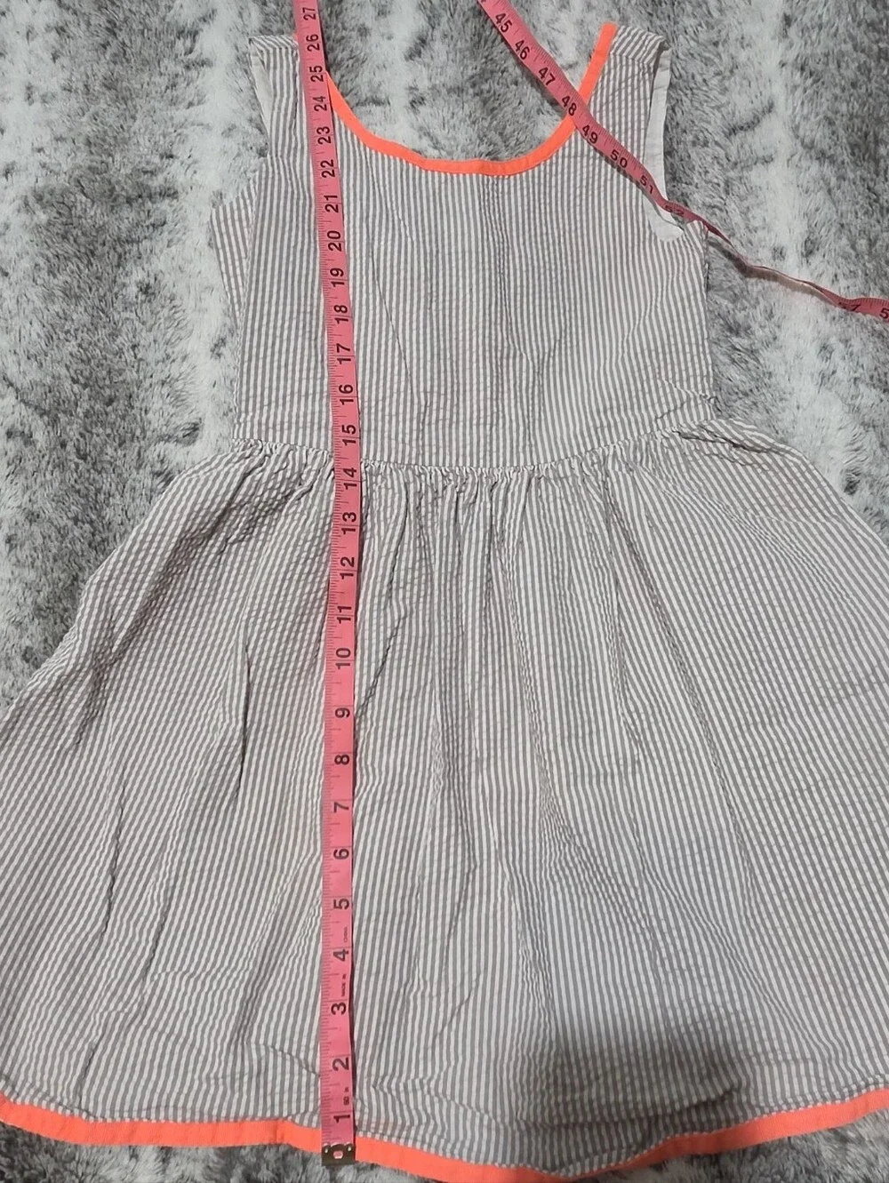 GAP Girls Navy & White Striped Dress with Coral 